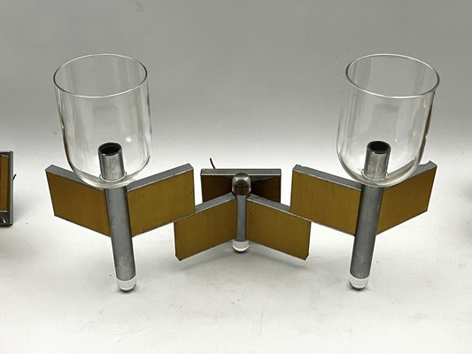 Mid-Century Modern Brass and Chrome Sconces by Sciolari, Italy 1970s, Set of 8-OT-1722529