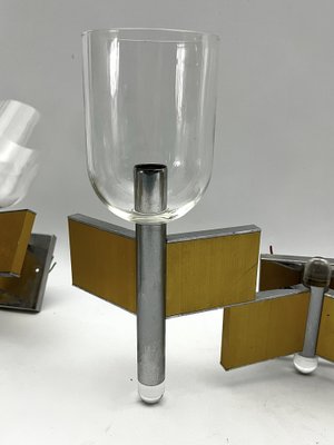 Mid-Century Modern Brass and Chrome Sconces by Sciolari, Italy 1970s, Set of 8-OT-1722529