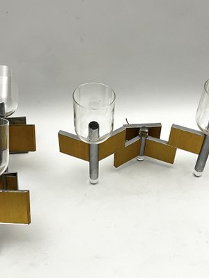 Mid-Century Modern Brass and Chrome Sconces by Sciolari, Italy 1970s, Set of 8-OT-1722529