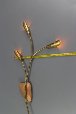 Mid-Century Modern Brass and Copper Cone-Shaped Three Light Wall Sconce-KEG-1086731