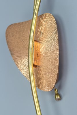 Mid-Century Modern Brass and Copper Cone-Shaped Three Light Wall Sconce-KEG-1086731