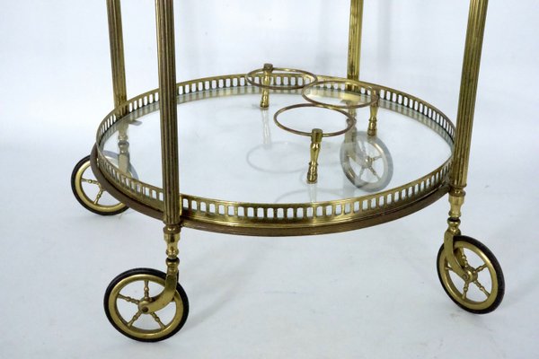 Mid-Century Modern Brass and Glass Bar Cart by Cesare Lacca, Italy, 1950s-OT-2027823