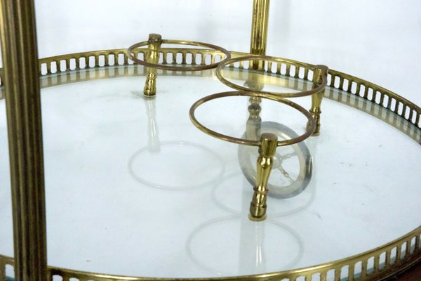 Mid-Century Modern Brass and Glass Bar Cart by Cesare Lacca, Italy, 1950s-OT-2027823