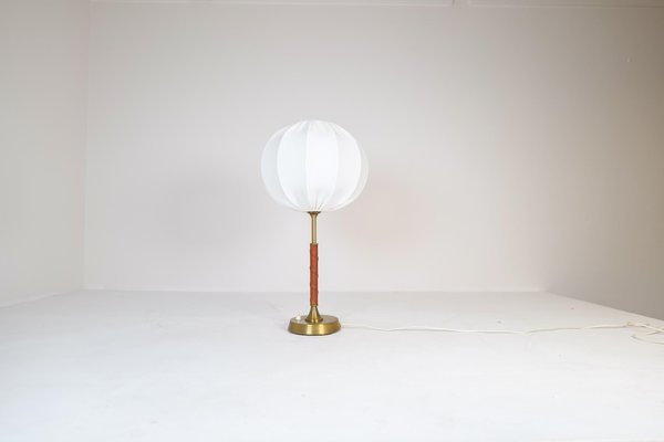 Mid-Century Modern Brass and Metal Table Lamp from Ewå, Sweden, 1950s-UYK-1287397