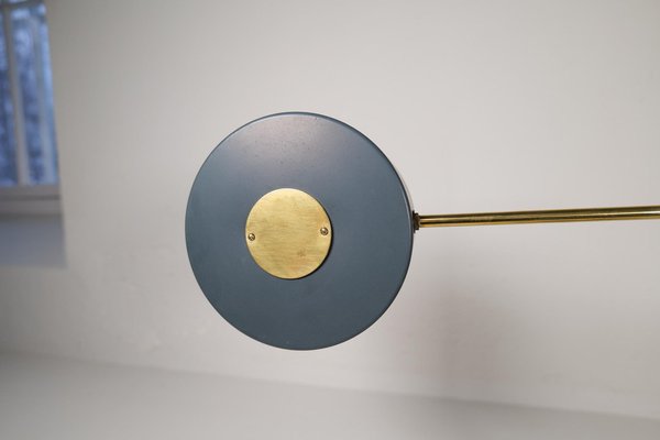 Mid-Century Modern Brass and Walnut Table Lamp attributed to Einar Bäckström, Sweden, 1950s-UYK-1772907