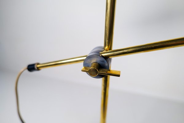 Mid-Century Modern Brass and Walnut Table Lamp attributed to Einar Bäckström, Sweden, 1950s-UYK-1772907