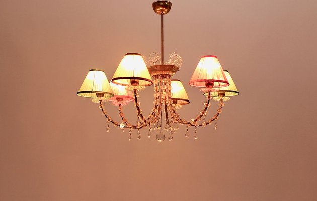 Mid-Century Modern Brass Chandelier by J. & L. Lobmeyr for J. & L. Lobmeyr-NB-772670