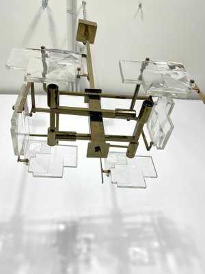 Mid-Century Modern Brass Chandelier by Sciolari, Italy, 1970s-OT-1195875