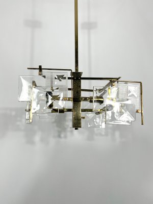 Mid-Century Modern Brass Chandelier by Sciolari, Italy, 1970s-OT-1195875