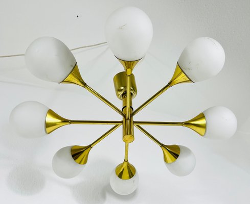 Mid-Century Modern Brass Chandelier from Kaiser Leuchten, 1960s-PUK-1351420