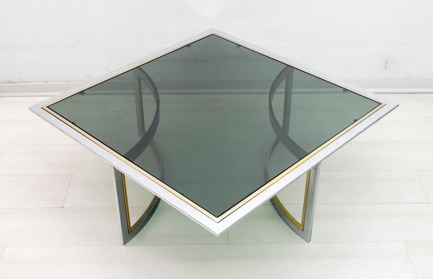 Mid-Century Modern Brass & Chrome Coffee Table, 1970s-FER-602739