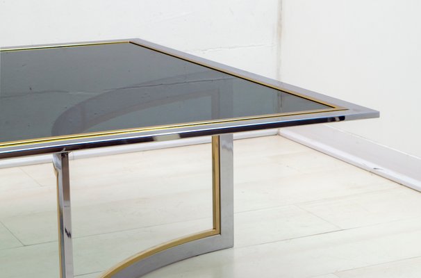 Mid-Century Modern Brass & Chrome Coffee Table, 1970s-FER-602739