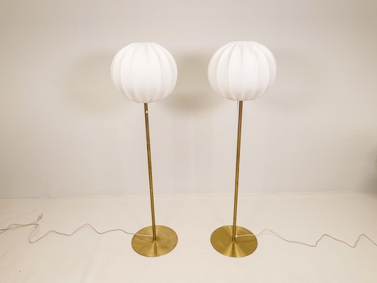 Mid-Century Modern Brass Floor Lamps from Luxus, Sweden, 1970s, Set of 2-UYK-1061323