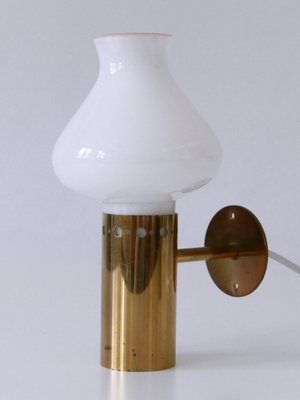 Mid-Century Modern Brass & Glass Sconces, Sweden, 1950s, Set of 2-WPT-2016286