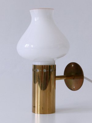 Mid-Century Modern Brass & Glass Sconces, Sweden, 1950s, Set of 2-WPT-2016286