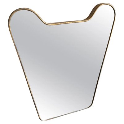 Mid-Century Modern Brass Italian Wall Mirror attributed to Gio Pointi, 1950s-NMK-2016524