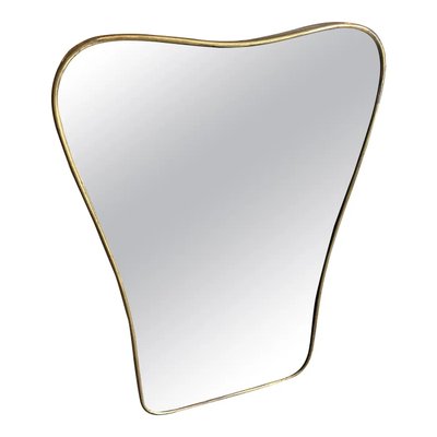 Mid-Century Modern Brass Italian Wall Mirror attributed to Gio Pointi, 1950s-NMK-2016522