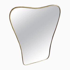 Mid-Century Modern Brass Italian Wall Mirror attributed to Gio Pointi, 1950s-NMK-2016522