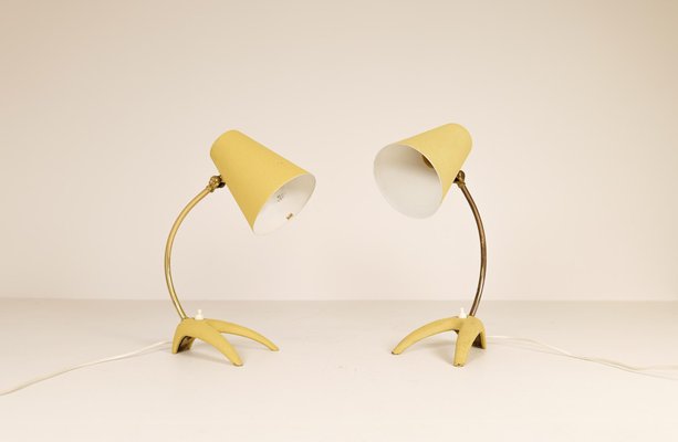 Mid-Century Modern Brass & Metal Table Lamps from Ewå, Sweden, 1950s, Set of 2-UYK-1137605