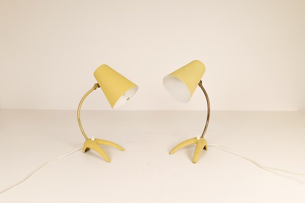 Mid-Century Modern Brass & Metal Table Lamps from Ewå, Sweden, 1950s, Set of 2-UYK-1137605