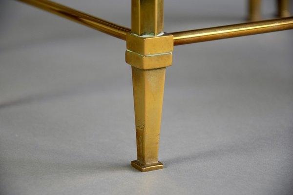 Mid-Century Modern Brass Nesting Tables Attributed to Maison Jansen, Set of 3-IEI-1038797