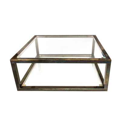 Mid-Century Modern Brass Square Center Table, France, 1960-UZ-1284633