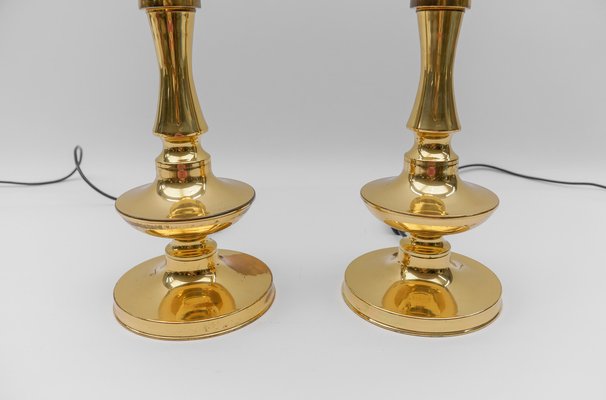 Mid-Century Modern Brass Table Lamp Bases, 1960s, Set of 2-KQB-1812928