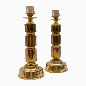 Mid-Century Modern Brass Table Lamp Bases, 1960s, Set of 2-KQB-1815144