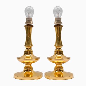 Mid-Century Modern Brass Table Lamp Bases, 1960s, Set of 2-KQB-1812928