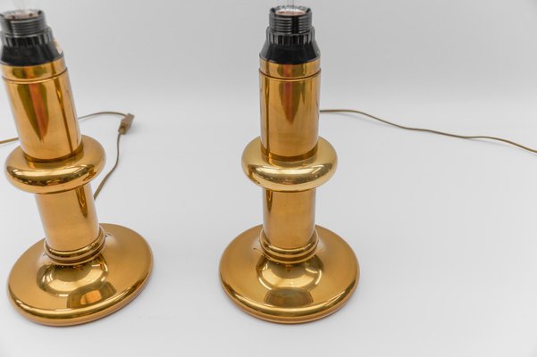 Mid-Century Modern Brass Table Lamps, 1960s, Set of 2-KQB-1812022