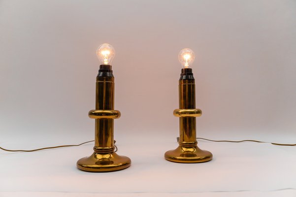 Mid-Century Modern Brass Table Lamps, 1960s, Set of 2-KQB-1812022