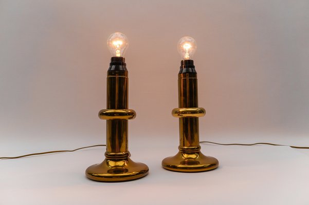 Mid-Century Modern Brass Table Lamps, 1960s, Set of 2-KQB-1812022