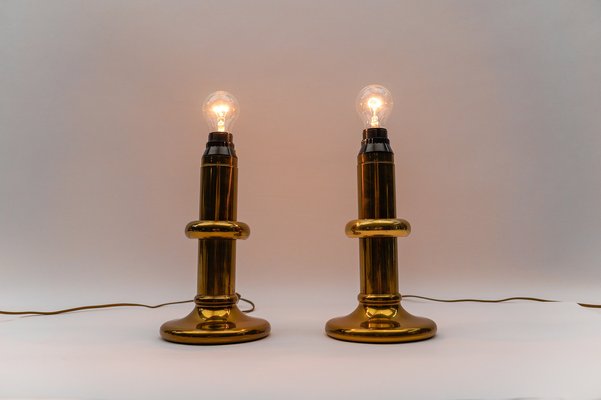 Mid-Century Modern Brass Table Lamps, 1960s, Set of 2-KQB-1812022