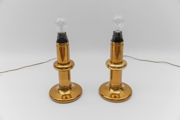 Mid-Century Modern Brass Table Lamps, 1960s, Set of 2-KQB-1812022