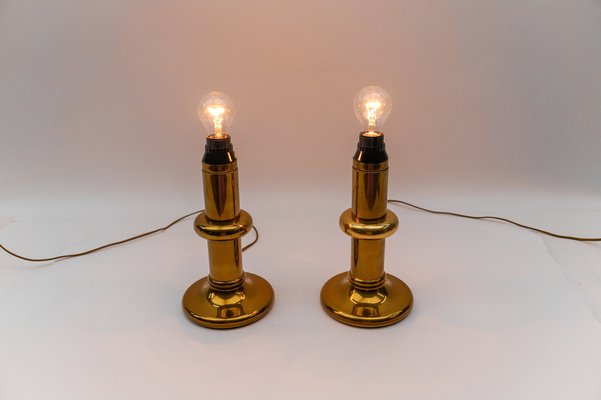 Mid-Century Modern Brass Table Lamps, 1960s, Set of 2-KQB-1812022