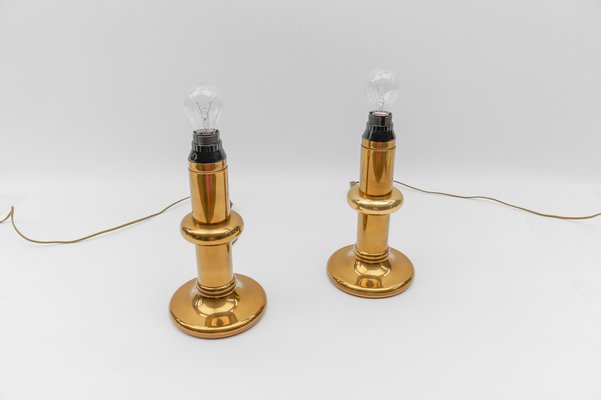 Mid-Century Modern Brass Table Lamps, 1960s, Set of 2-KQB-1812022