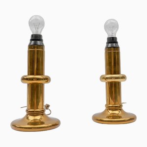 Mid-Century Modern Brass Table Lamps, 1960s, Set of 2-KQB-1812022