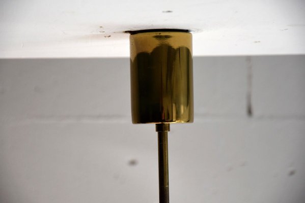 Mid-Century Modern Brass, Teak and Glass Ceiling Lamp from Kaiser Idell / Kaiser Leuchten-IEI-788382