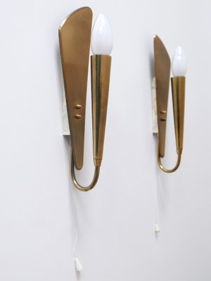 Mid-Century Modern Brass Wall Lights, Germany, 1950s, Set of 2-WPT-1750059