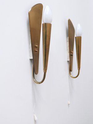 Mid-Century Modern Brass Wall Lights, Germany, 1950s, Set of 2-WPT-1750059