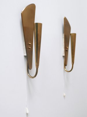 Mid-Century Modern Brass Wall Lights, Germany, 1950s, Set of 2-WPT-1750059