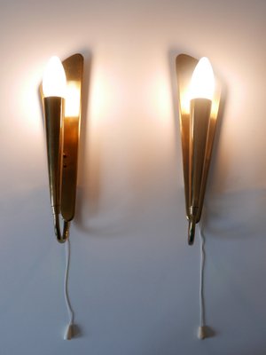 Mid-Century Modern Brass Wall Lights, Germany, 1950s, Set of 2-WPT-1750059