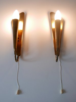 Mid-Century Modern Brass Wall Lights, Germany, 1950s, Set of 2-WPT-1750059