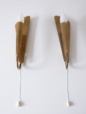 Mid-Century Modern Brass Wall Lights, Germany, 1950s, Set of 2-WPT-1750059