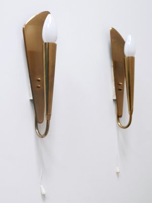 Mid-Century Modern Brass Wall Lights, Germany, 1950s, Set of 2-WPT-1750059