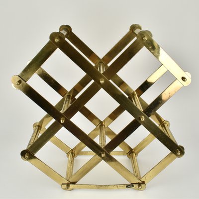 Mid-Century Modern Brass Wine Rack by Caravell-HJP-1793778