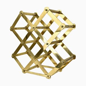 Mid-Century Modern Brass Wine Rack by Caravell-HJP-1793778