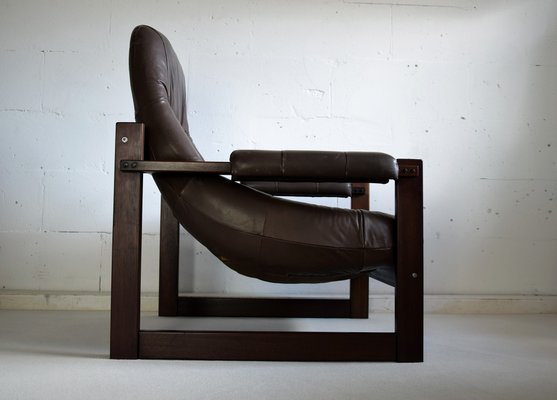 Mid-Century Modern Brazilian Mahogany and Leather Lounge Chairs from Percival Lafer, Set of 2-IEI-919884