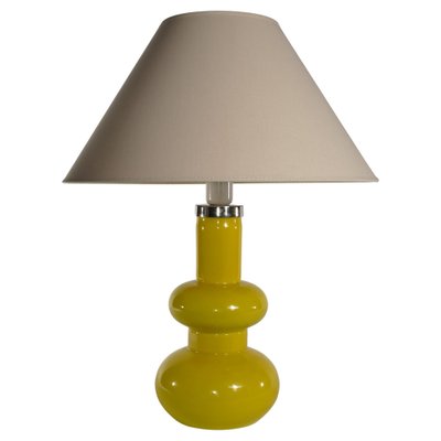 Mid-Century Modern Bright Yellow Glass Table Lamp by Orrefors, 1960s-RUK-1765783