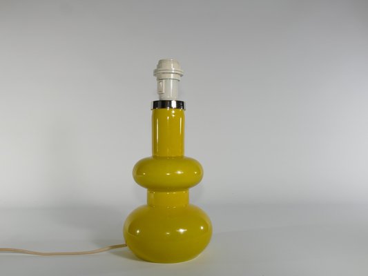 Mid-Century Modern Bright Yellow Glass Table Lamp by Orrefors, 1960s-RUK-1765783